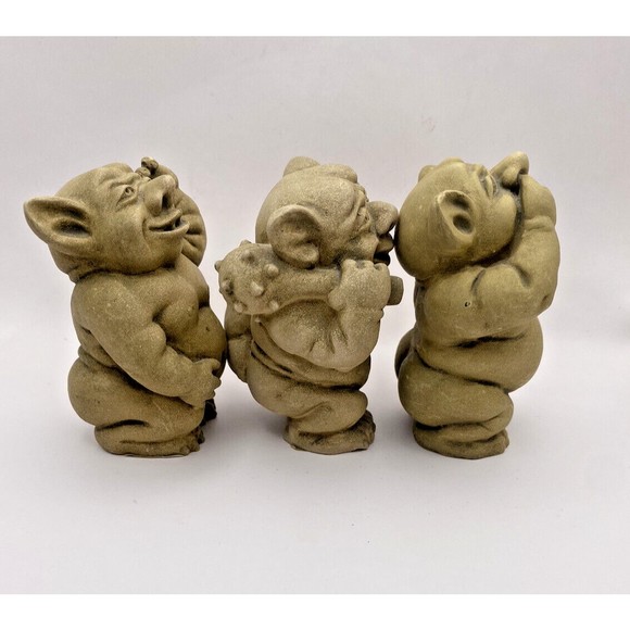 Picc-a-Dilly Design Toscano Garden Gargoyle Figurines Set of 3 Used - Picture 4 of 12